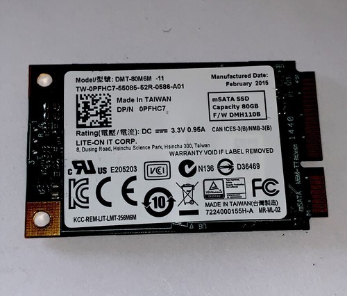 Dell pfhc7 laptop 80gb - 80gb, ssd